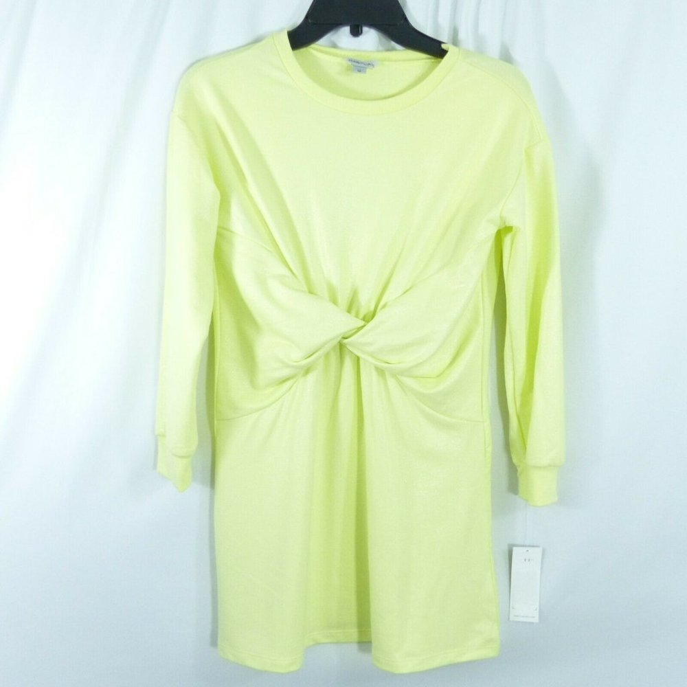 Habitual Girl Sweater Dress Long Sleeve Green Knot Front Girls Size 12 NWOT